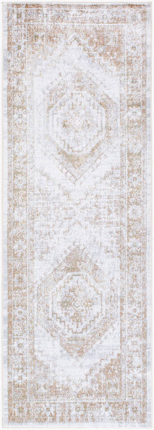 Heure Traditional Light Silver Washable Area Rug