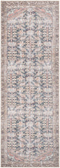 Sahra Traditional Brown/Blue Washable Area Rug