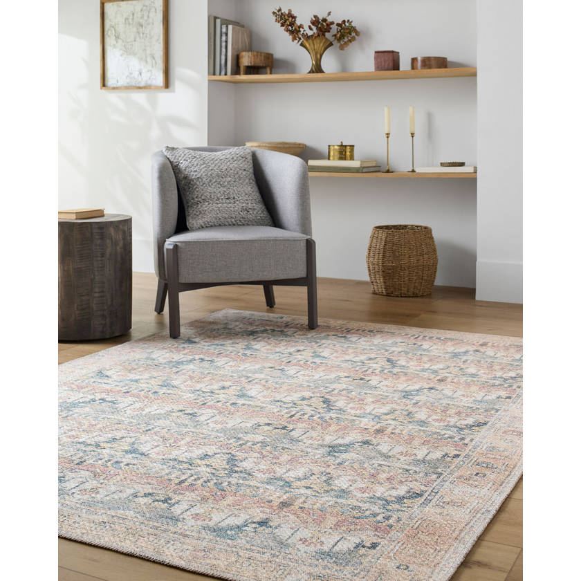 Jamilee Traditional Rust Washable Area Rug