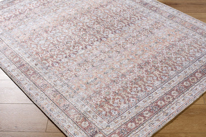 Zehra Traditional Brown Washable Area Rug