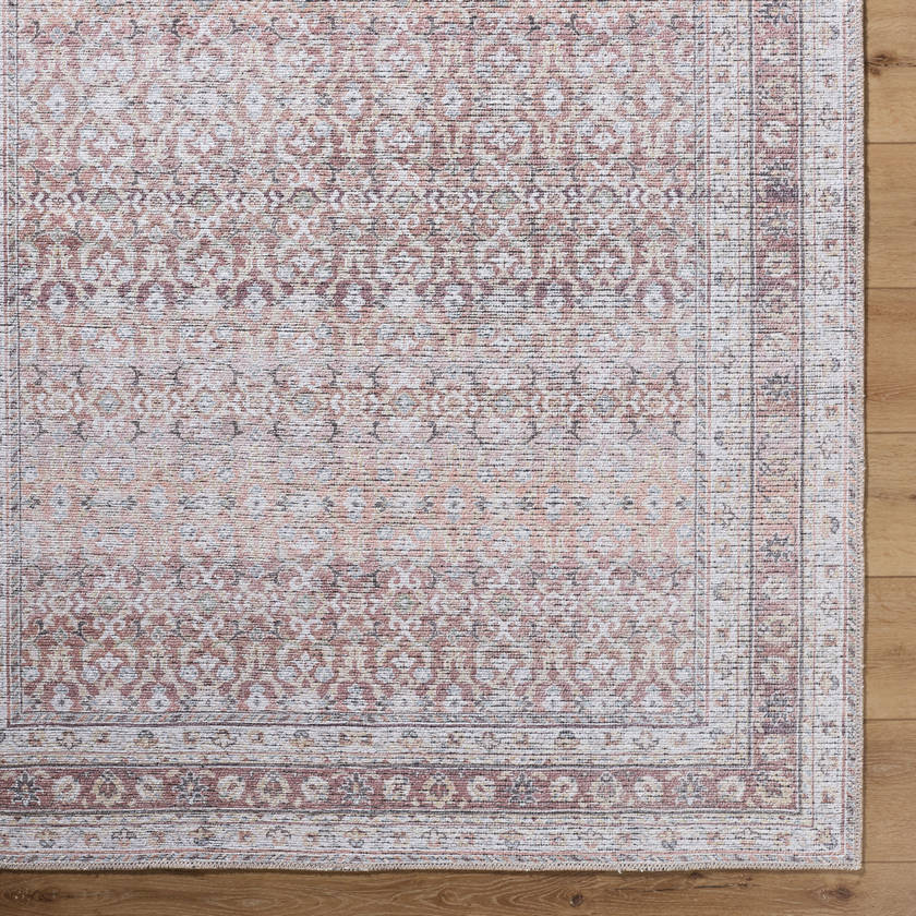 Zehra Traditional Brown Washable Area Rug