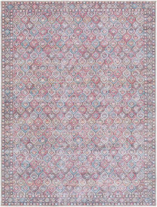 Rommy Traditional Pink Washable Area Rug