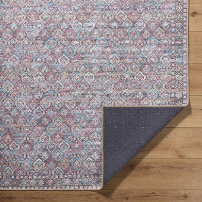 Rommy Traditional Pink Washable Area Rug