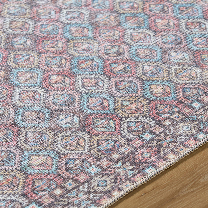 Rommy Traditional Pink Washable Area Rug