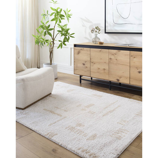 Shareef Modern Beige Washable Area Rug
