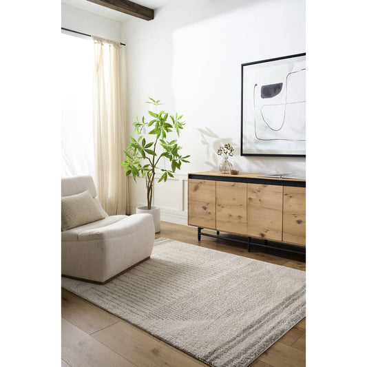 Lyndsi Global Medium Gray Washable Area Rug