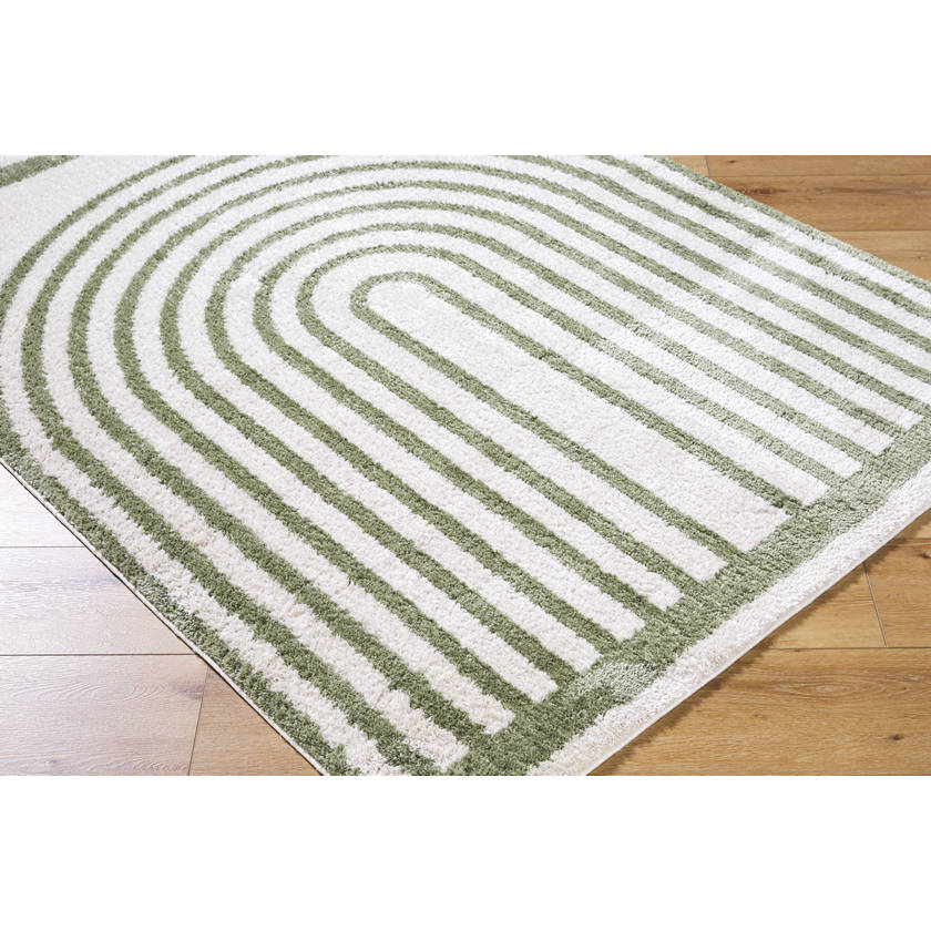 Larita Modern Grass Green Washable Area Rug