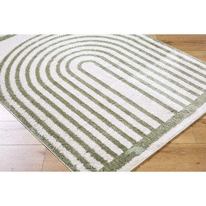 Larita Modern Grass Green Washable Area Rug