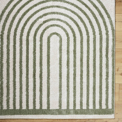 Larita Modern Grass Green Washable Area Rug