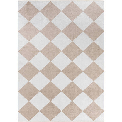 Senior Modern Light Brown Washable Area Rug