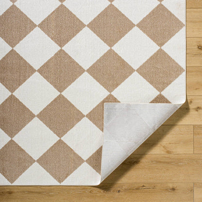 Senior Modern Light Brown Washable Area Rug