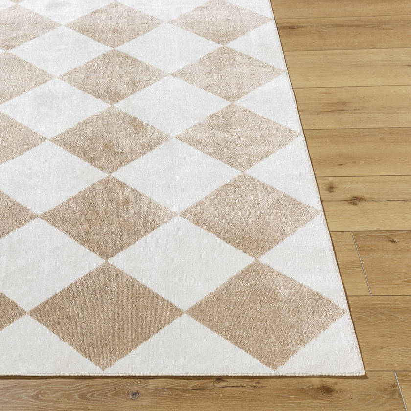 Senior Modern Light Brown Washable Area Rug