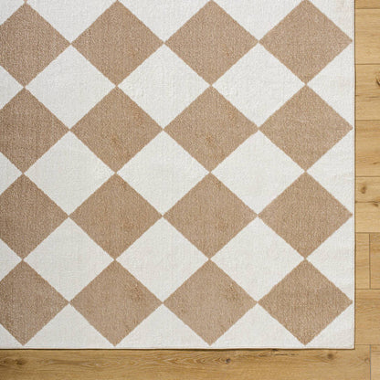 Senior Modern Light Brown Washable Area Rug