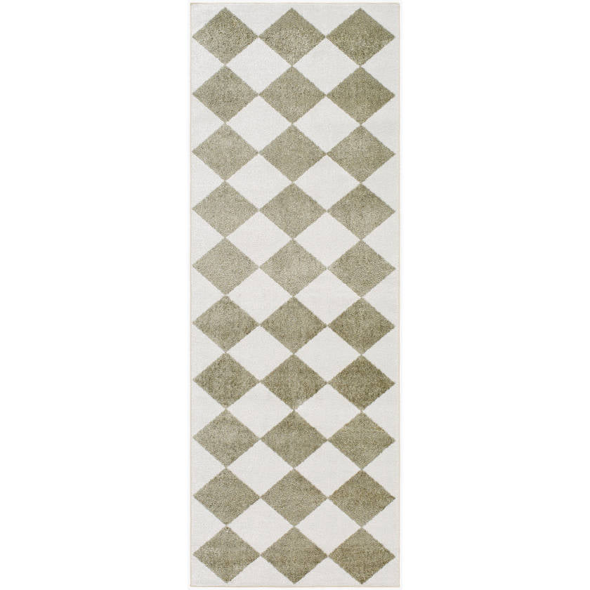 Senior Modern Dusty Sage Washable Area Rug