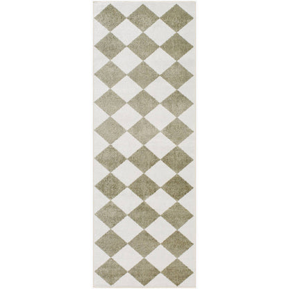 Senior Modern Dusty Sage Washable Area Rug