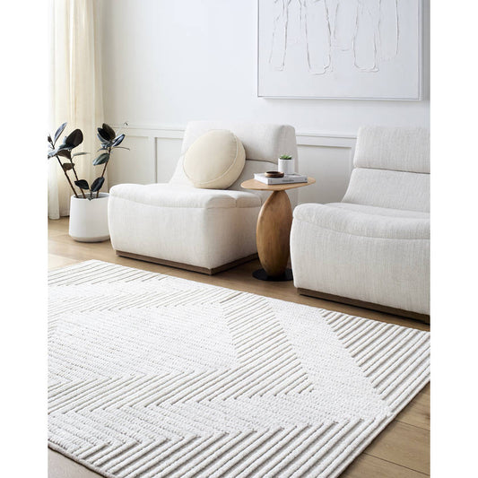 Carissa Modern Cream Washable Area Rug
