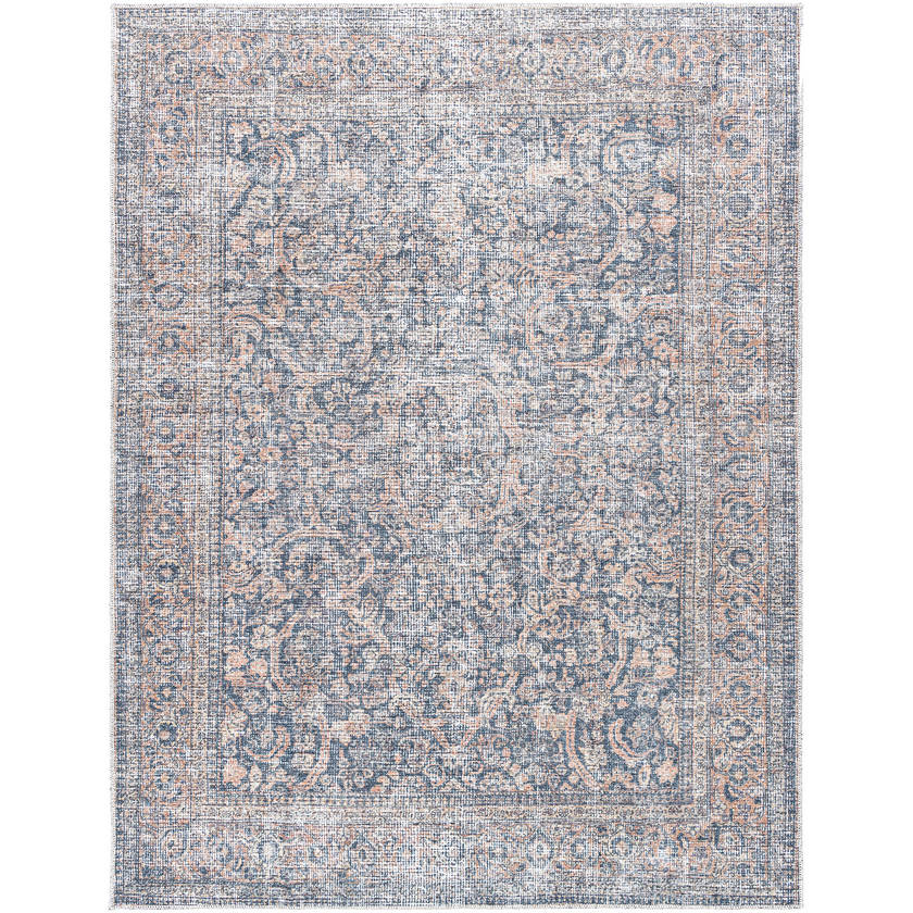 Lorelai Traditional Black/Amber Washable Area Rug - Vivir x Livabliss