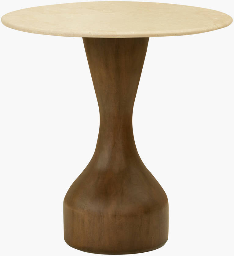 Mila Rose Beige/Dark Brown End Table - Galey Alix x Livabliss