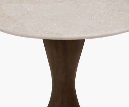 Mila Rose Beige/Dark Brown End Table - Galey Alix x Livabliss