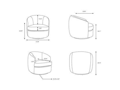 Sweeting Ivory Swivel Chair - Galey Alix x Livabliss