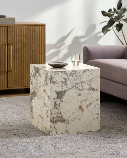 Taryn Cream End Table - Galey Alix x Livabliss