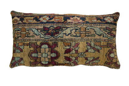 Antique Kerman Rug Fragment Lumbar Pillow