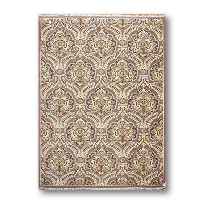 6x9 Brown, Beige Hand knotted Transitional Wool Oriental Area Rug