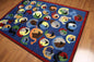 5' x 7' Contemporary Fun Smiles Emojis Area rug Full Pile AOR7432 - 5x7 Blue