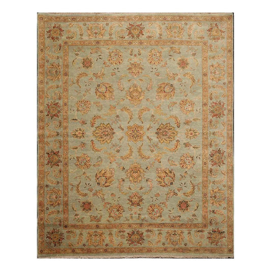 8' x 10' Hand Knotted 100% Wool Agra Oriental Area Rug Aqua