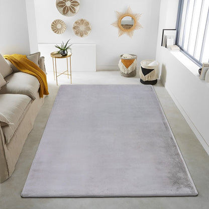 Light Grey Plush Area Rug