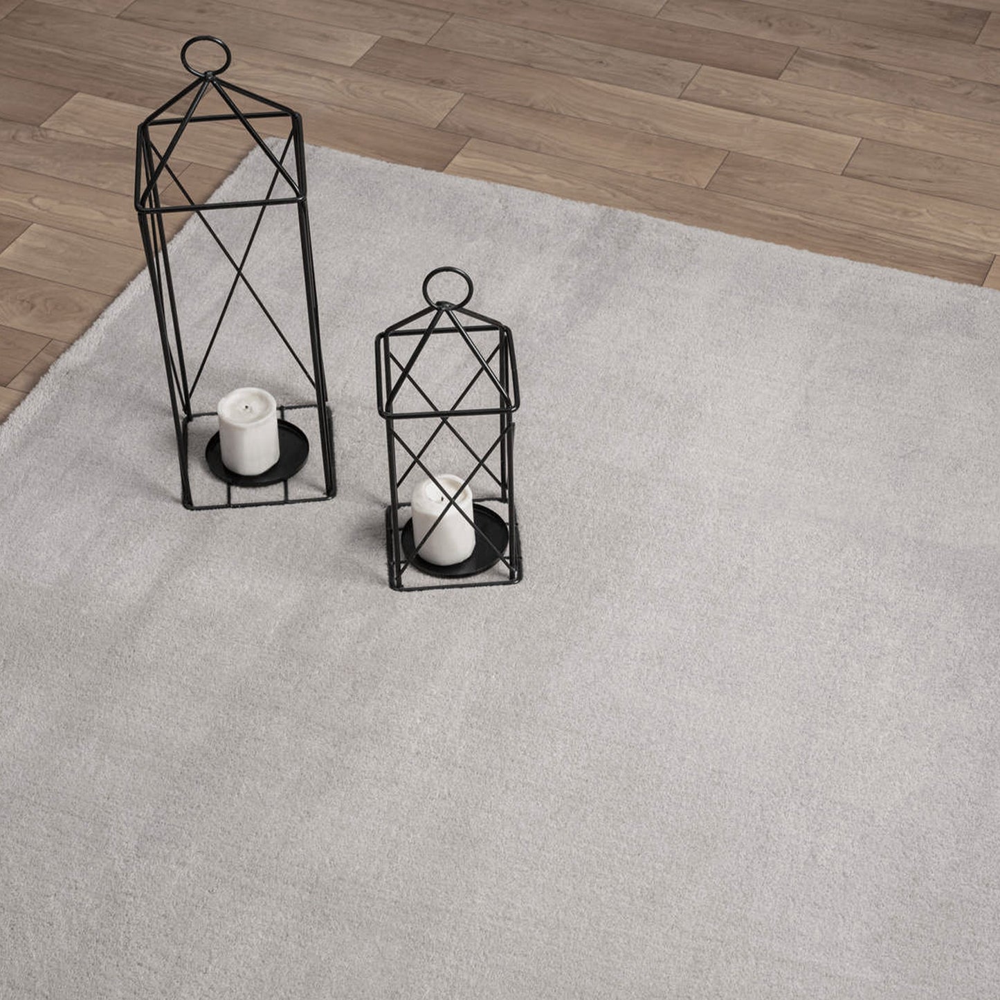 Light Grey Plush Area Rug