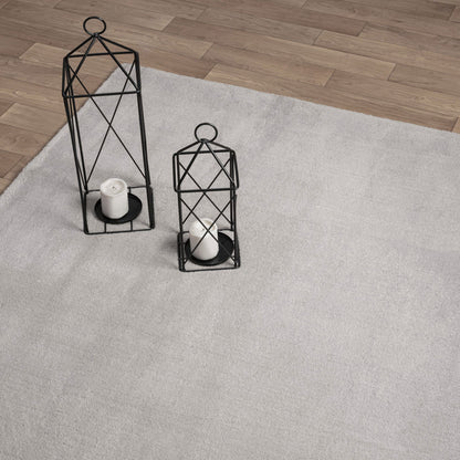 Light Grey Plush Area Rug