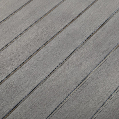 Amalfi 81.75" Rectangular Hand-Brushed Wood Grain Aluminum Patio Dining Table