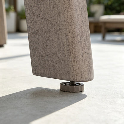 Amalfi 81.75" Rectangular Hand-Brushed Wood Grain Aluminum Patio Dining Table