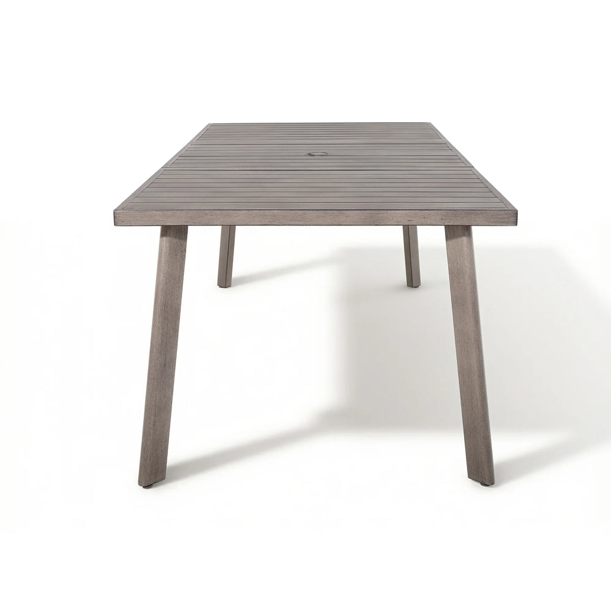 Amalfi 81.75" Rectangular Hand-Brushed Wood Grain Aluminum Patio Dining Table
