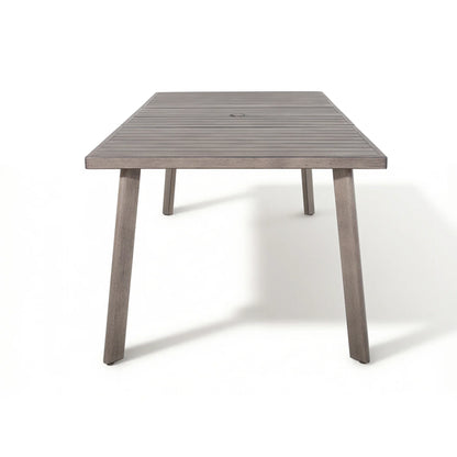 Amalfi 81.75" Rectangular Hand-Brushed Wood Grain Aluminum Patio Dining Table