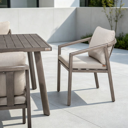 Amalfi Rectangular Aluminum Patio Dining Set with 6 Dining Chairs