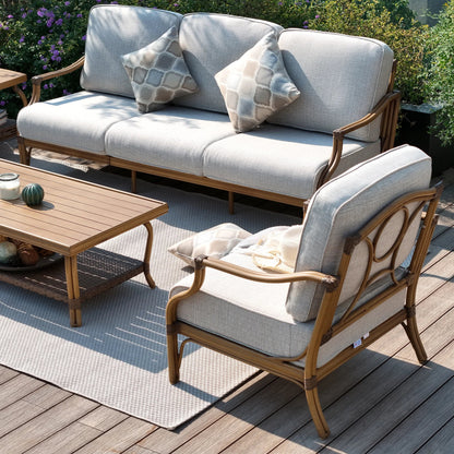 Arcadia Outdoor Sofa and 2 Chairs with Coffee Table