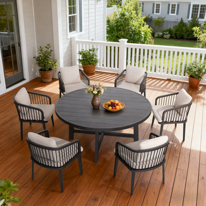 Asheville 7 Pieces Round Patio Dining Set