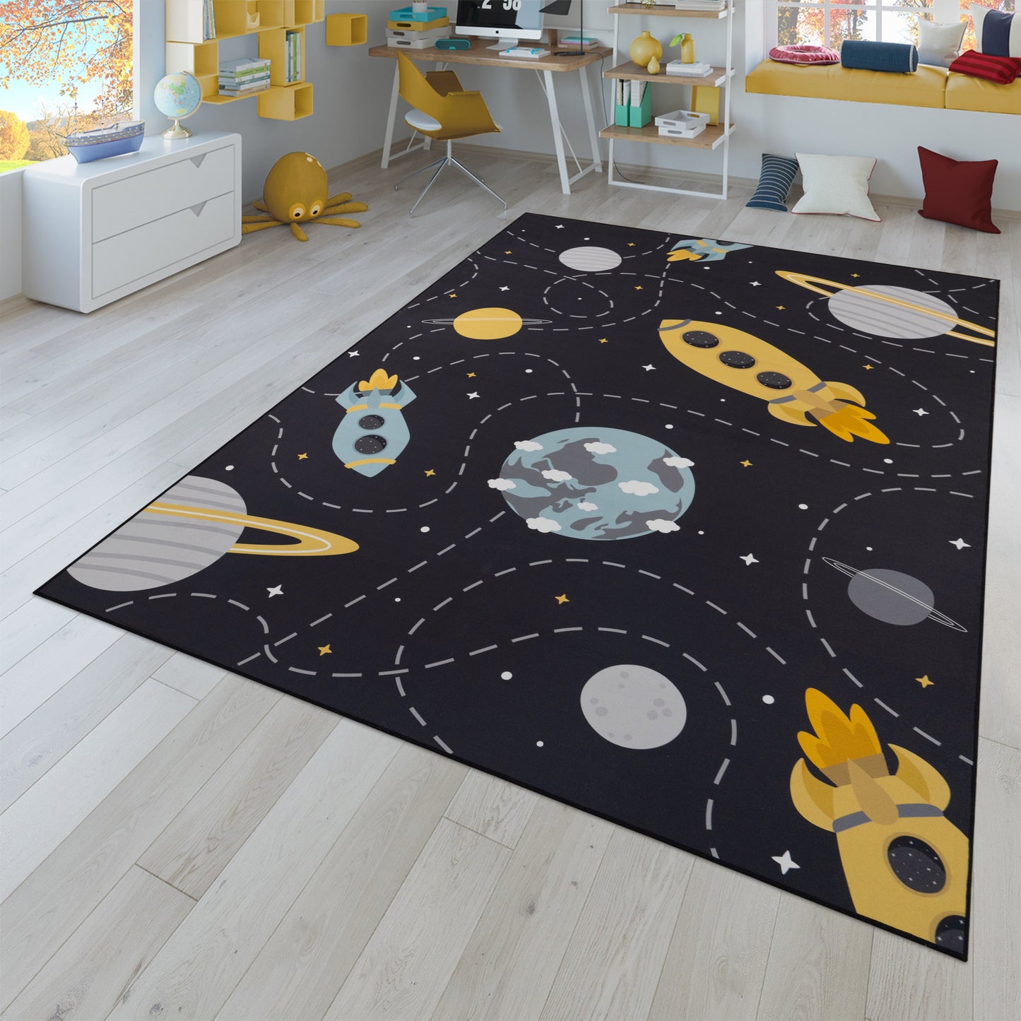 Play Rug Neil with Rockets Planets and Stars