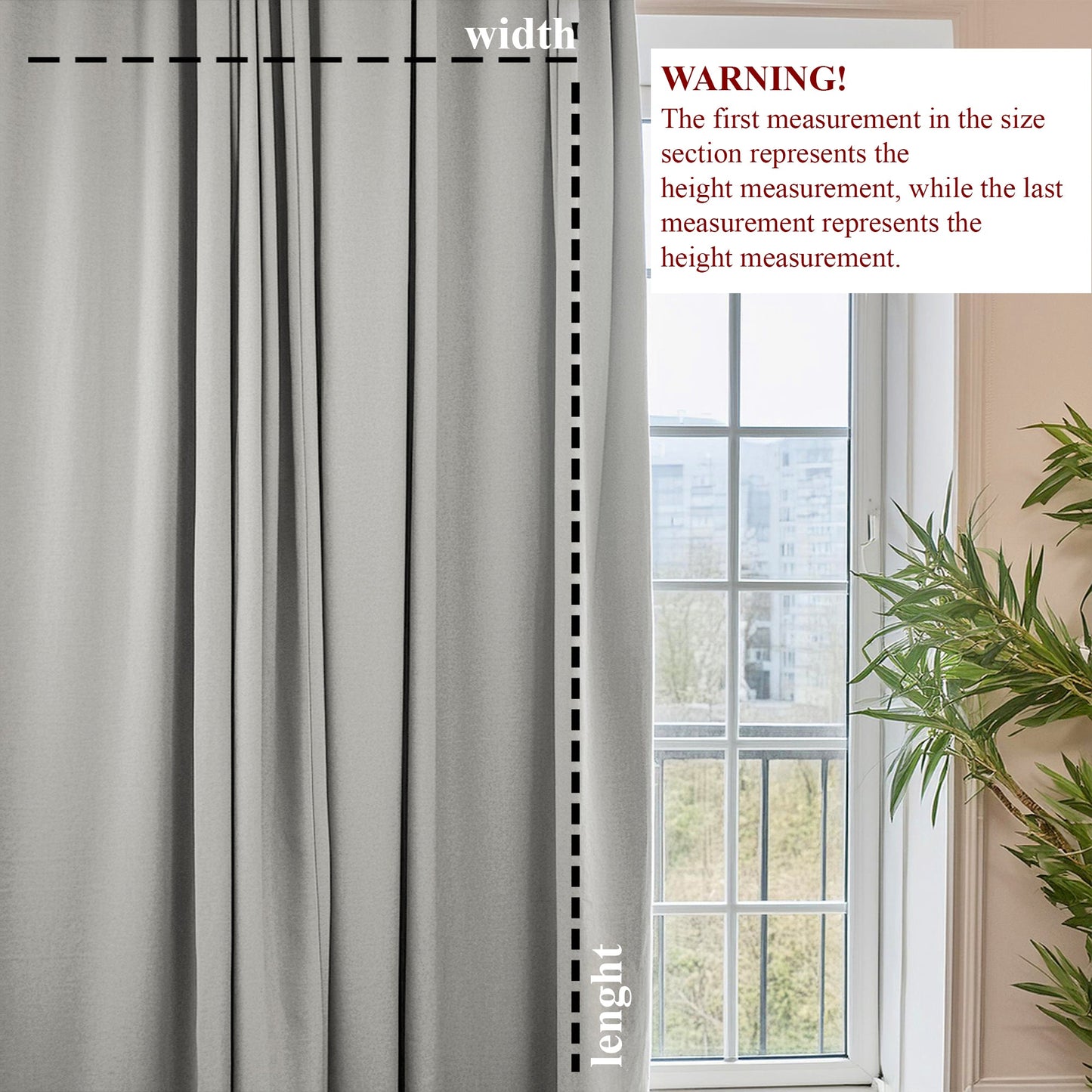 Blackout Gray Curtain