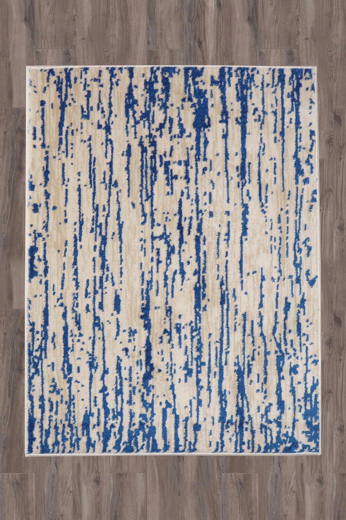 Multi Size Blue, Beige Machine Made Polypropylene Lisette Modern & Contemporary Oriental Area Rug
