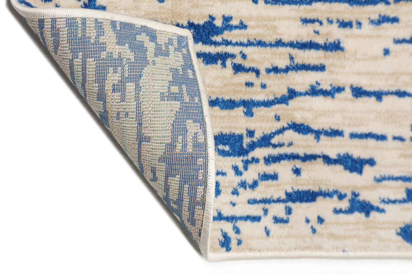 Multi Size Blue, Beige Machine Made Polypropylene Lisette Modern & Contemporary Oriental Area Rug