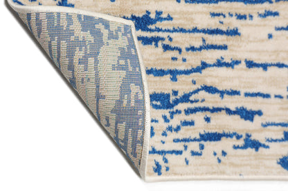Multi Size Blue, Beige Machine Made Polypropylene Lisette Modern & Contemporary Oriental Area Rug