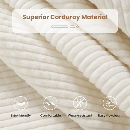 Bean Bag Chair for Adults Accent Lazy Sofa with Skin-friendly Corduroy Cover and Soft Sponge Filling