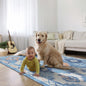 Blue Boho Oushak Washable Rug