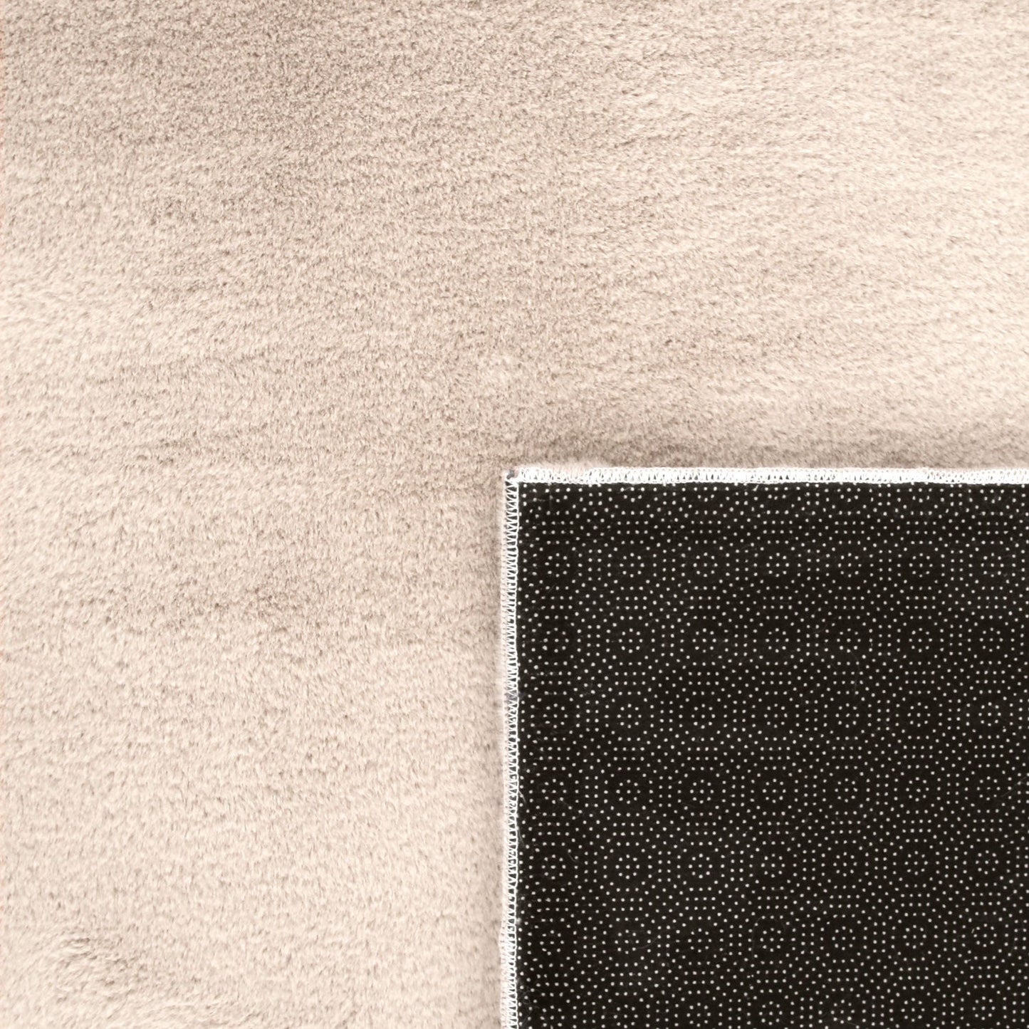 Soft Area Rug with Anti-Slip Backing Washable - Dark Beige