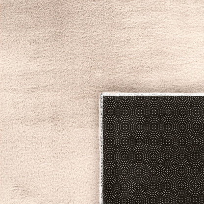 Soft Area Rug with Anti-Slip Backing Washable - Dark Beige
