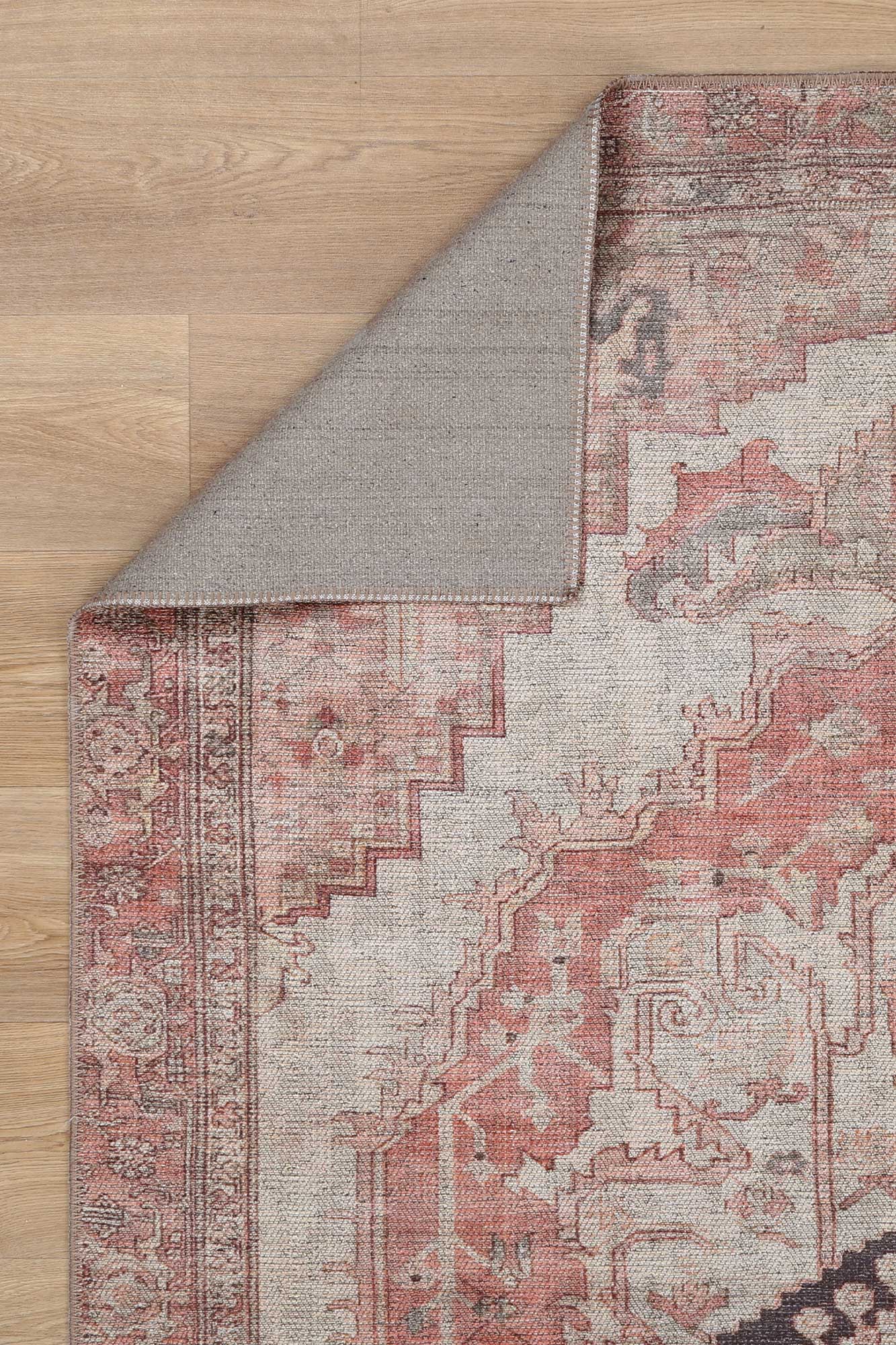Carmine Vintage Farmhouse Charm in Orange : Runner Rug