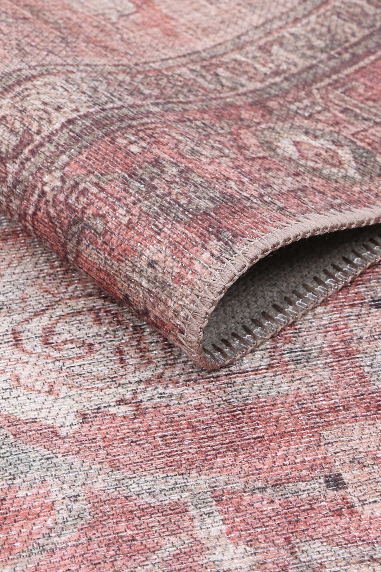 Carmine Vintage Farmhouse Charm in Orange : Runner Rug